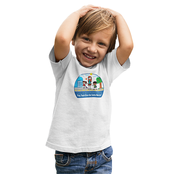 Camiseta Escolar Infantil 100% Poliéster Manga Curta - CEDIN Prof° Paulo Cesar dos Santos Mortari