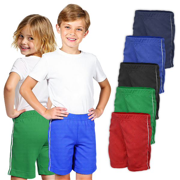 Kit 5 Bermudas Helanca Infantil 5 Cores