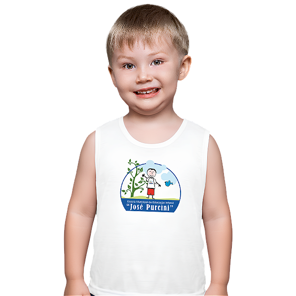Camiseta Escolar Infantil 100% Algodão Regata - EMEI José Purcini