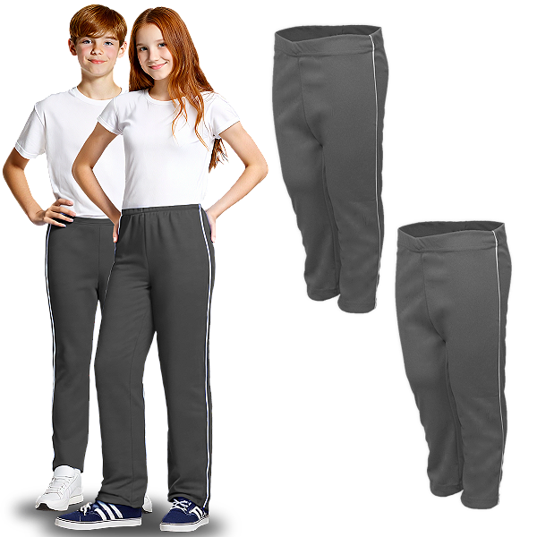 Kit 2 Calça Helanca Juvenil Cinza Chumbo