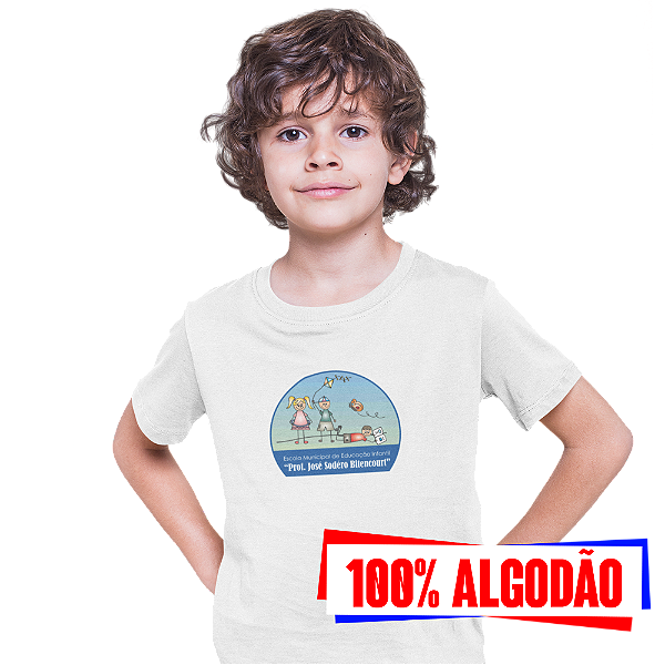 Camiseta Escolar Infantil 100% Algodão Manga Curta - EMEI Prof. José Sodéro Bitencourt