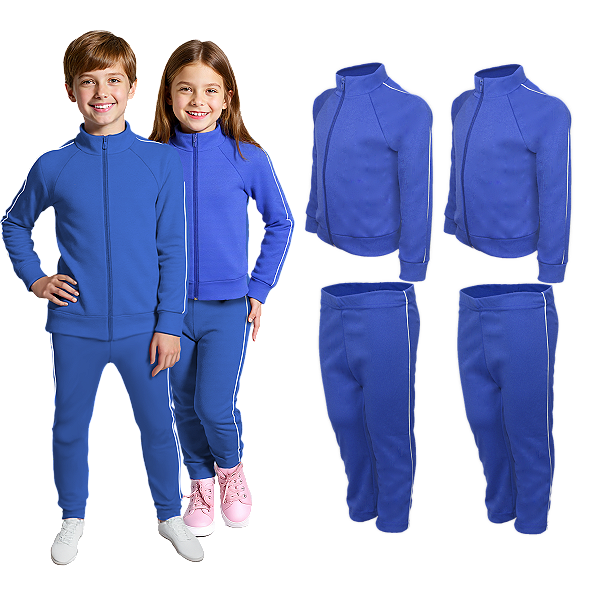 Kit 2 Conjuntos Escolar Helanca Infantil