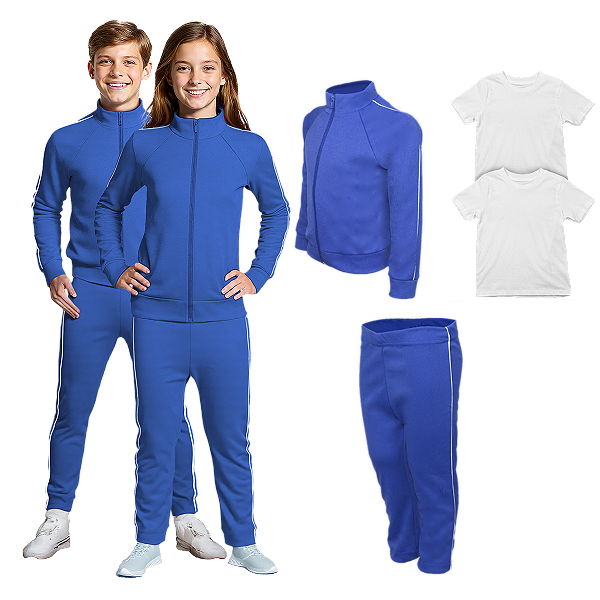 Kit Conjunto Helanca Roupa Juvenil Uniforme Escolar