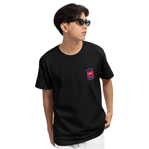 Camiseta Escolar Juvenil Preta 100% Algodão Manga Curta - E.E. João Cursino
