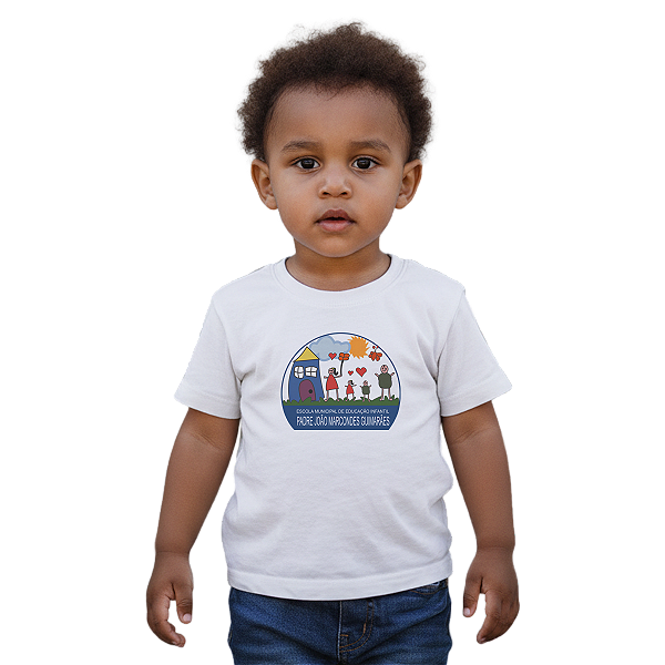 Camiseta Escolar Infantil 100% Algodão Manga Curta - EMEI Padre João Marcondes Guimarães