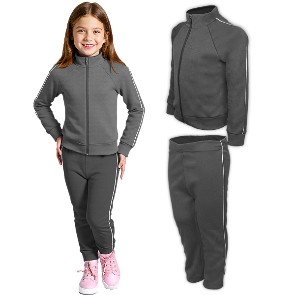 Conjunto Helanca Infantil - Cinza Chumbo