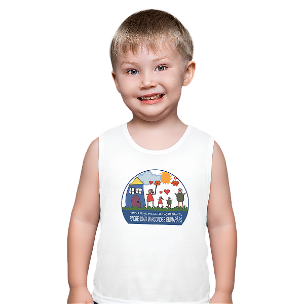 Camiseta Escolar Infantil 100% Algodão Regata - Padre João Marcondes Guimarães