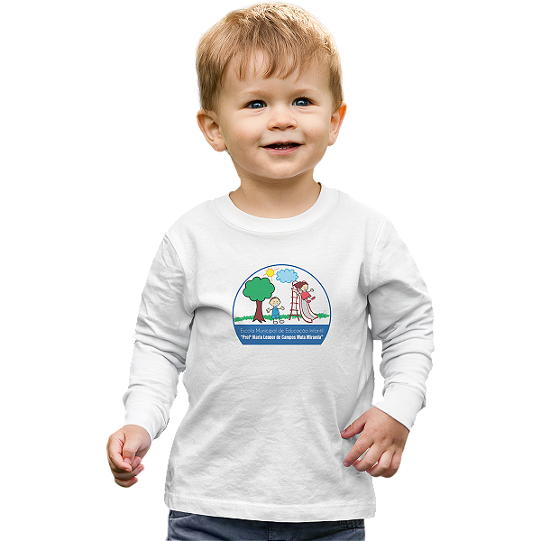 Camiseta Escolar Infantil 100% Poliéster Manga Longa - EMEI Profª Maria Leonor de Campos M. Miranda