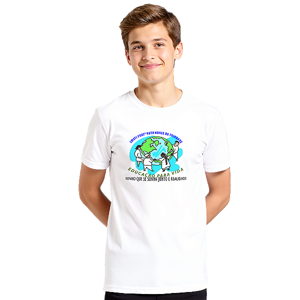 Camiseta Escolar Juvenil 100% Algodão Manga Curta - Profª Ruth Nunes da Trindade