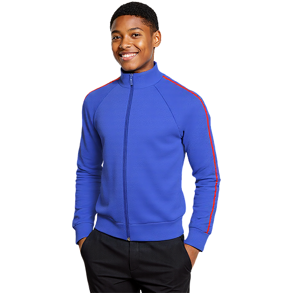 Blusa Helanca Escolar Juvenil com Friso Vermelho