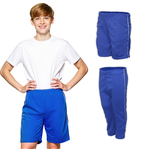 Kit Calça e Bermuda Helanca Juvenil Uniforme Escolar