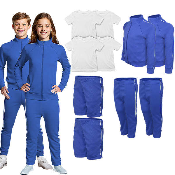 Kit Uniforme Escolar Juvenil Conjunto Helanca Completo