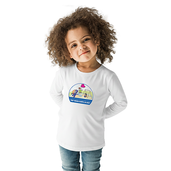 Camiseta Escolar Infantil 100% Poliéster Manga Longa - EMEI Profª Rosana Scarpel da Silva