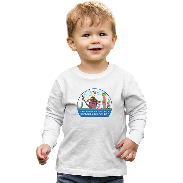 Camiseta Escolar Infantil 100% Poliéster Manga Longa - EMEI Profª Marianita de Oliveira P. Santos