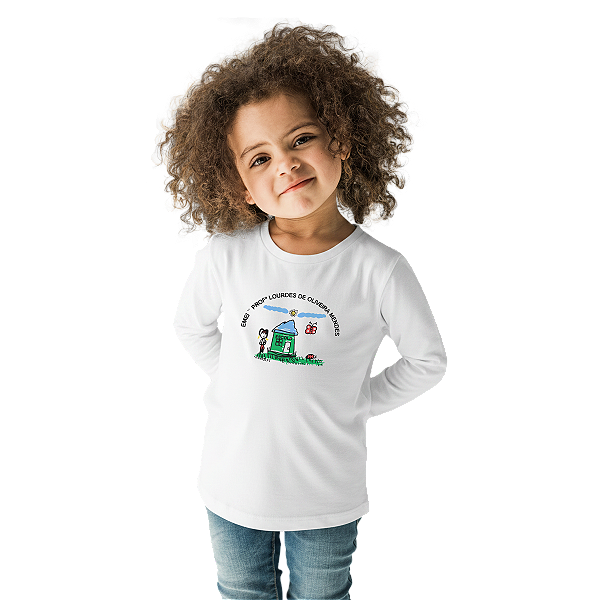 Camiseta Escolar Infantil 100% Poliéster Manga Longa - EMEI Profª Lourdes de Oliveira Mendes