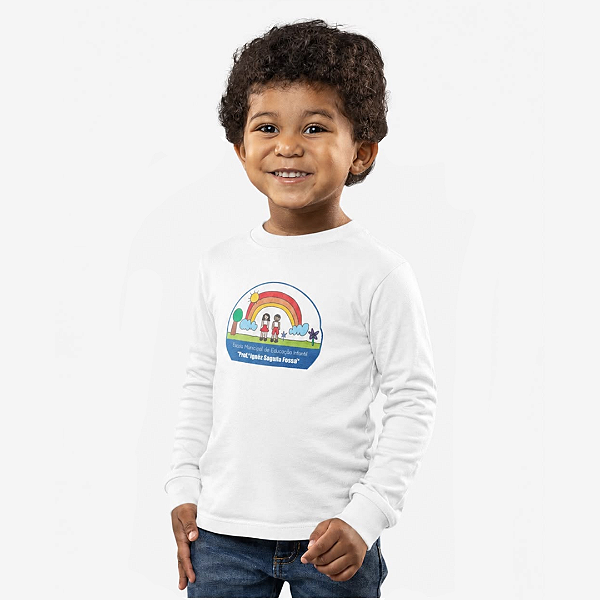 Camiseta Escolar Infantil 100% Algodão Manga Longa - EMEI Profª Ignêz Sagula Fossá