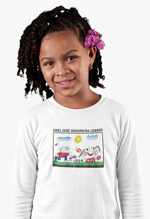 Camiseta Escolar Infantil 100% Poliéster Manga Longa - EMEI José Madureira Lebrão