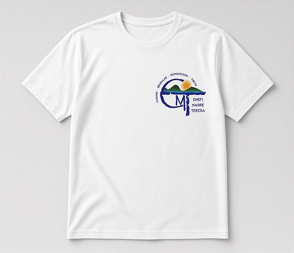 Camiseta Escolar Juvenil 100% Poliéster Manga Curta - EMEFI Madre Teresa
