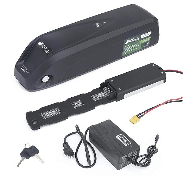 Bateria 36v 10,4Ah Trapezio Litio Nicoll Para Bicicleta Eletrica Com Base e Carregador
