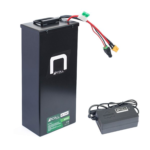 Bateria 48v 15,6Ah Pack Litio Para Bateria 48v 13Ah Trapezio Litio Nicoll Para Bicicleta Eletrica Com Base e CarregadorEletrica Nicoll Com Carregador