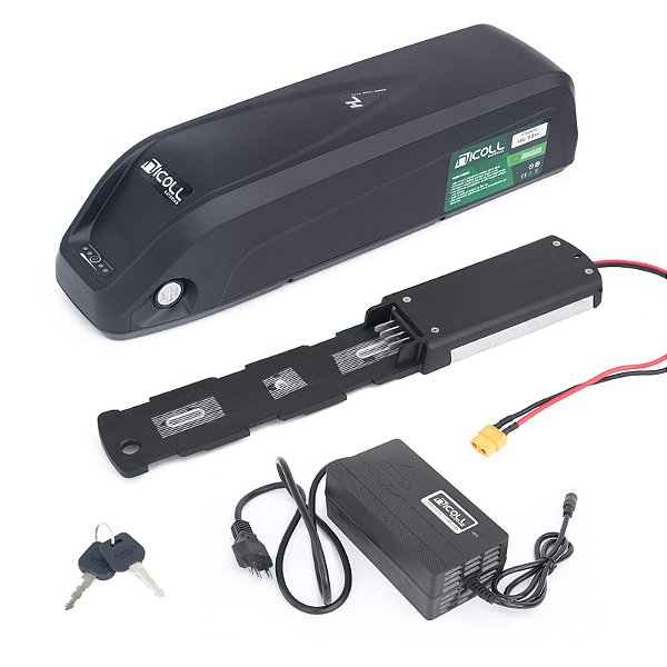 Bateria 48v 9,6Ah Trapezio Litio Nicoll Para Bicileta Eletrica Com Base e Carregador