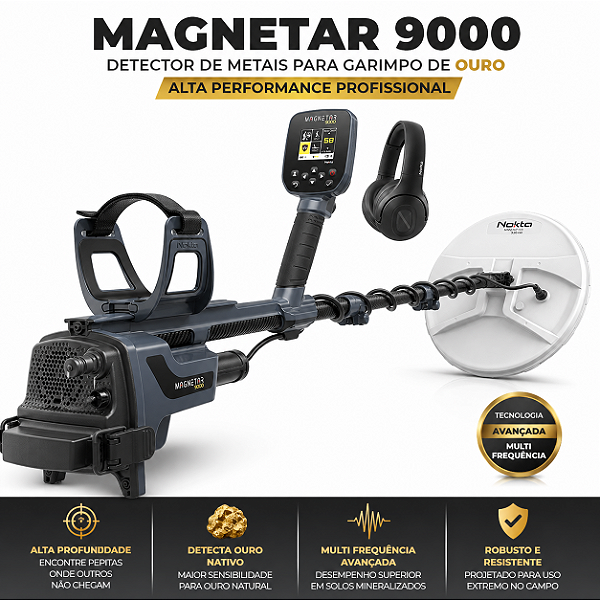 Magnetar 9000 Detector Ouro Alta Profundidade Profissional