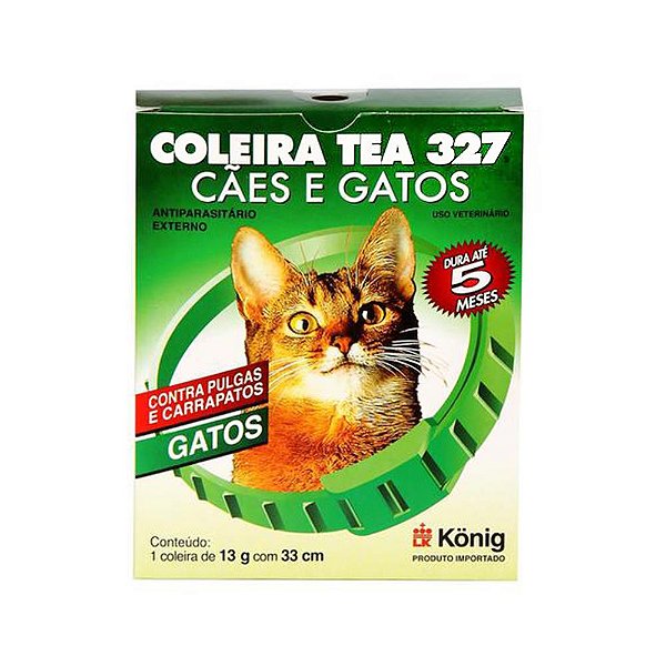 Coleira Tea Gato 33cm - Konig Antipulgas