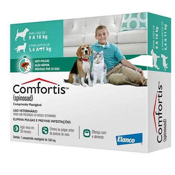 Comfortis 560 Mg Caes 9 a 18kg/ Gatos 5,5 a 11kg