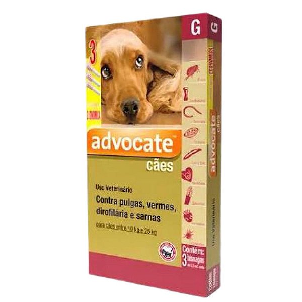 Advocate Caes 2,5ml 10 a 25kg