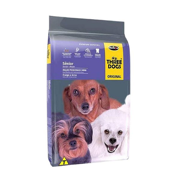 Racao Three Dogs Original Senior Peq/mini 3kg