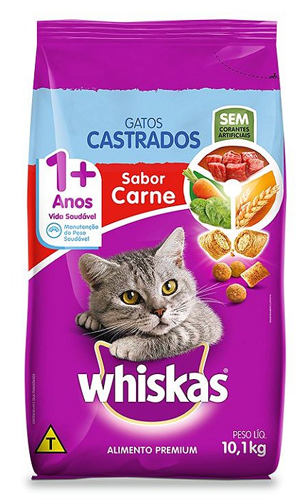Racao Whiskas Castrado Carne 10,1kg