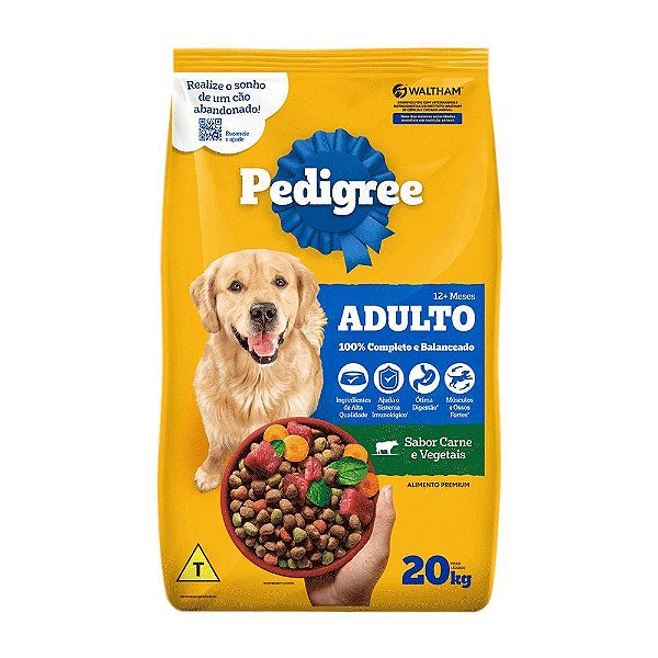 Racao Pedigree Ad Carne e Vegetais 20kg