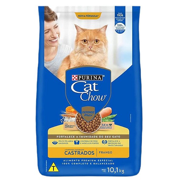 Racao Cat Chow Castrados Frango 10,1kg