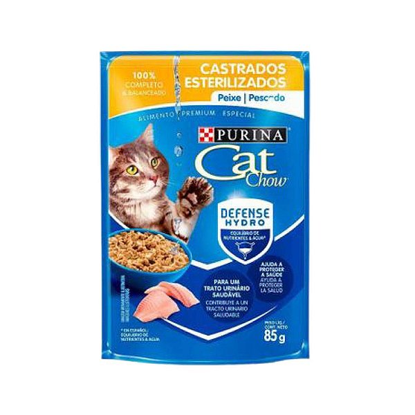 Sache Cat Chow Castrados Peixe ao Molho 85g