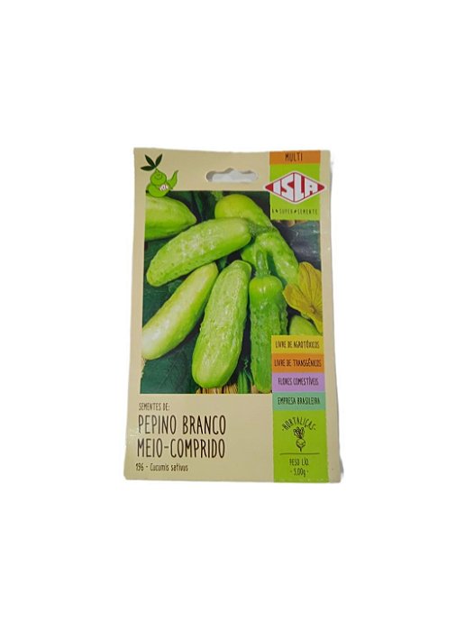 Semente Pepino Branco m Comp 5g