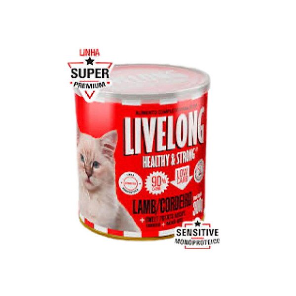 Pate Livelong Gatos Cordeiro 300g