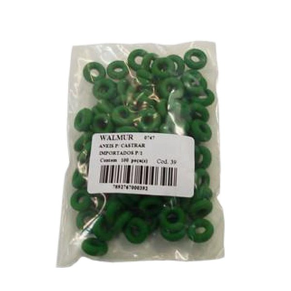 Anel Castracao Imp. Verde C/100 Walmur