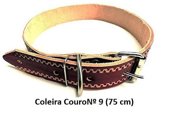 Coleira Couro N9 - Bicho Com Luxo