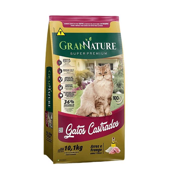 Racao Gran Nature Gatos Castrados 10,1 Kg