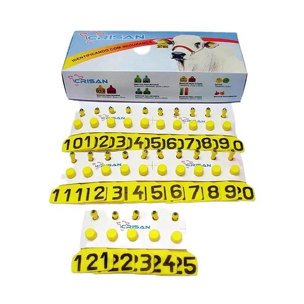 Brinco Bov Gr Amarelo 101 a 125 Crisan