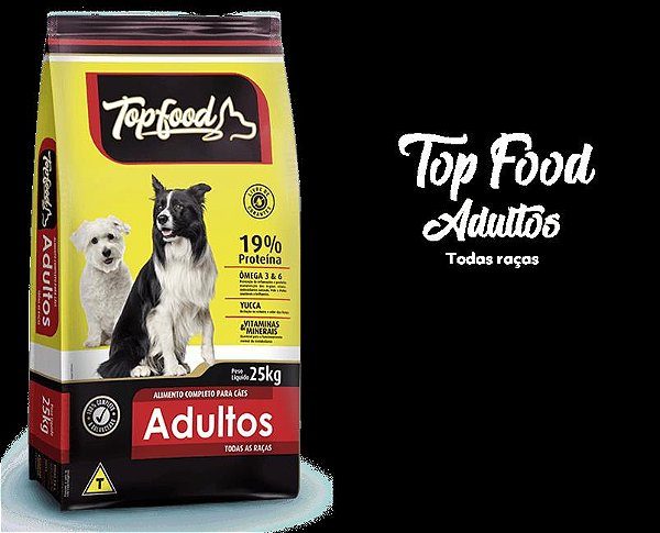 Racao Top Food Adultos 19% 25kg