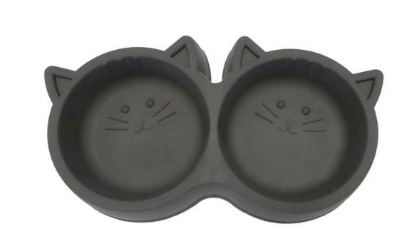 Comedouro Duplo Gato Preto 500ml (pet In