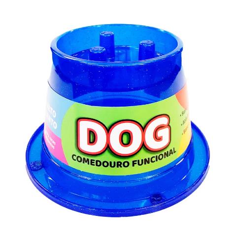 Comedouro Funcional Glitter 250ml Azul