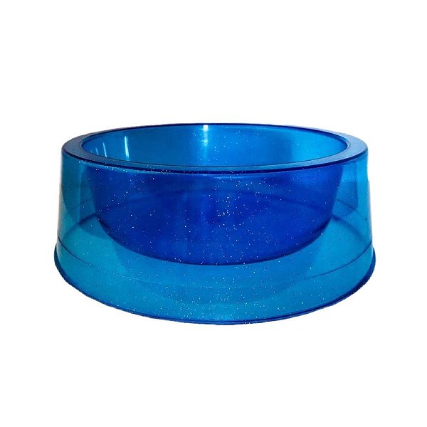 Comedouro Glitter Filhote 300ml Azul