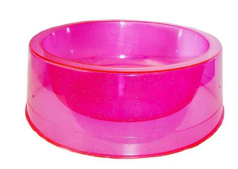 Comedouro Glitter Medio 1000ml Rosa