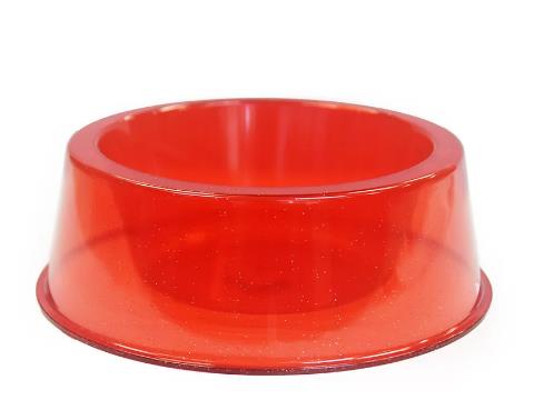 Comedouro Glitter Medio 1000ml Vermelho