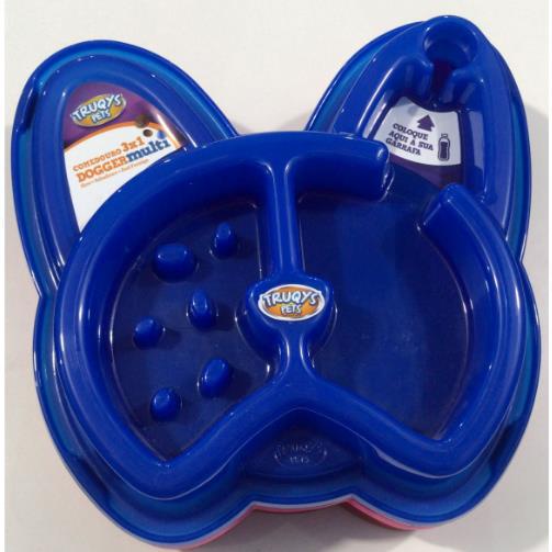 Bebedouro Comedouro 3x1 Dogger  Azul