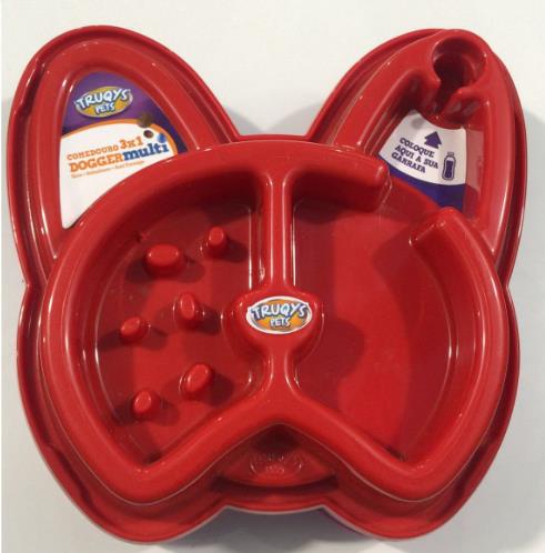 Bebedouro Comedouro 3x1 Dogger Vermelho