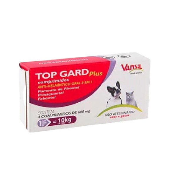 Top Gard Plus Vermifugo 10kg / 4 Comprimidos - Vansil
