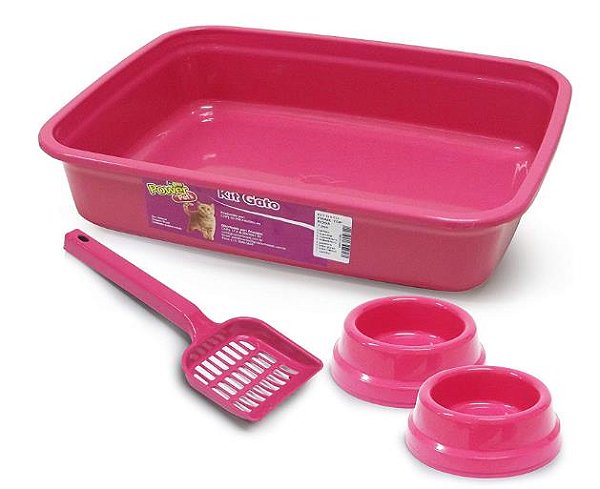 Kit Gato Tradicional Rosa 4pcs Murano